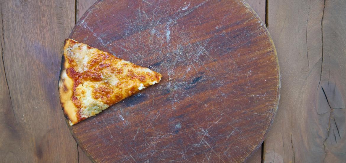 Pizza with one slice left