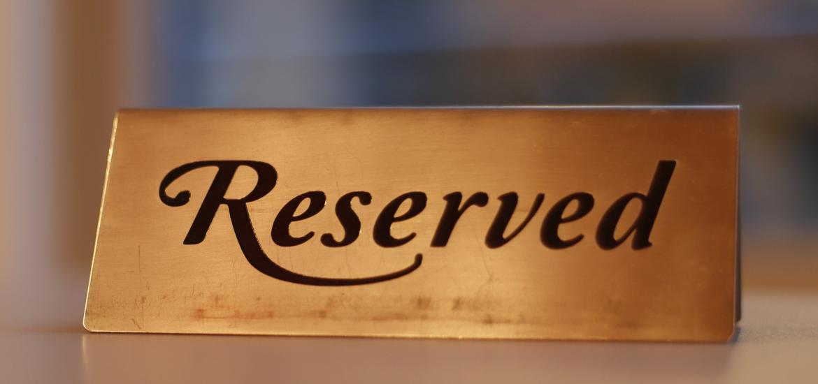 reserved sign for table